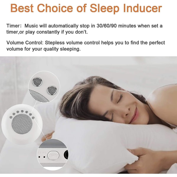 White Noise Machine Rgb/varm Natlys, Sleep Helper, Sound Relaxation Machine With Auto-Off Timer Søvnterapi med 20 forudindstillede non-looping lyde,