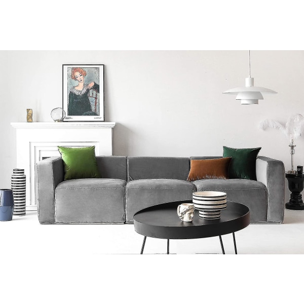 Sett med 2 koselige, kvadratiske, dekorative putetrekk for sofa og seng, grønn, 18 X 18 tommer