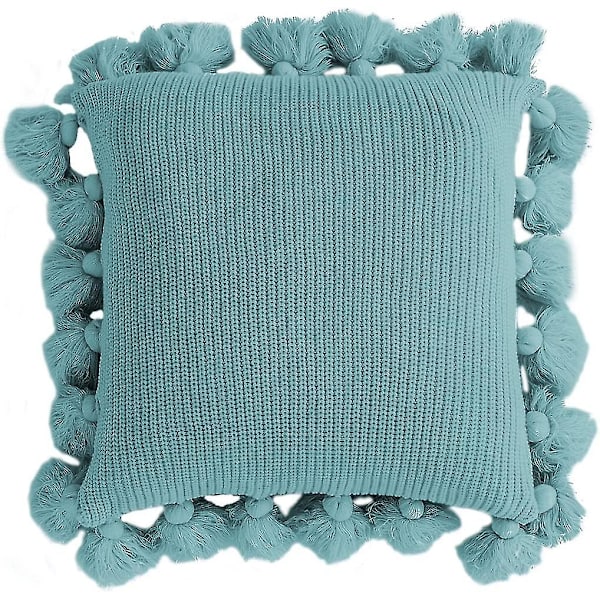 Putetrekk 18x18 Vevd Frynser Dekorative Putetrekk Med Pomponger For Sofa 45*45cm