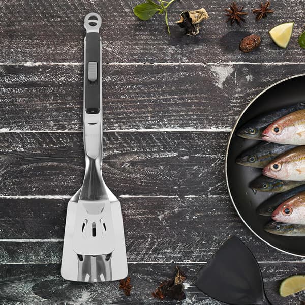Multifunktionel grilltang i rustfrit stål, sort, stilfuldt, kreativt design