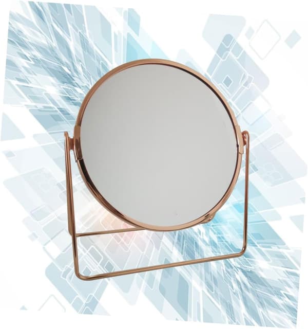 1 stk Dobbeltsidig Sminkespeil Rotasjon Elegant Skrivebordsdesign og Refleksjon for Bruk
