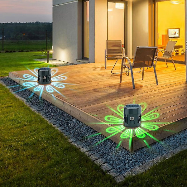 2 stk. Veibelys Vegglampe Solcelle LED Vanntett Hage