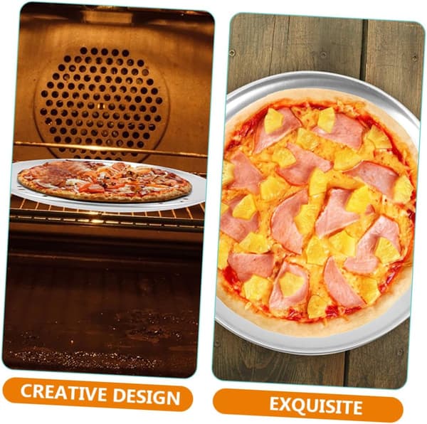 10-tommers perforert pizzabakeform i aluminium, rund slitesterk pizzabrett
