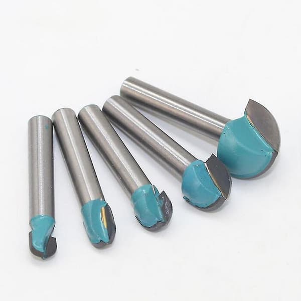 6mm Skaft Rund Spids Cove Core Box Fræserbit Grøn 5stk