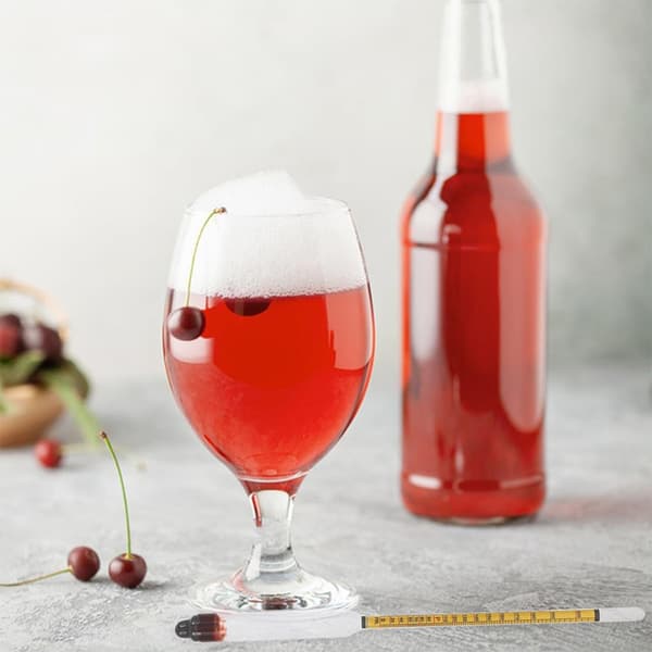 2 sett alkoholhydrometer hydrometer gul skala PP glass multifunksjonell design enkel å bruke