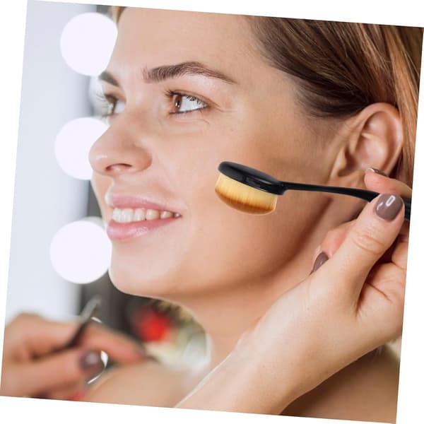 Multifunktionel makeupbørste til pudderfoundation, blush, kunstfiberharpiks konturbørste