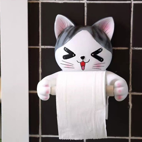 Katt Toalettpapirholder Toalett Hygiene Harpiksbrett Gratis Stempel Håndvevboks Husholdningshåndkle Rull S
