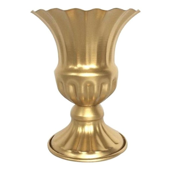 Elegant Retro Metall Jern Blomster Vase Retro Metall Blomster Vase (gull) (1 stk)