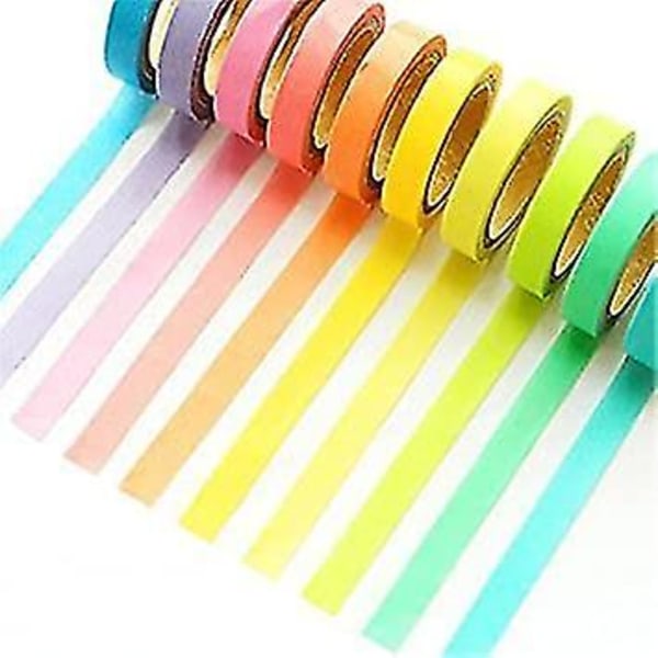 10 Pack Rainbow Rolls selvklæbende tape Håndværk skolegaver