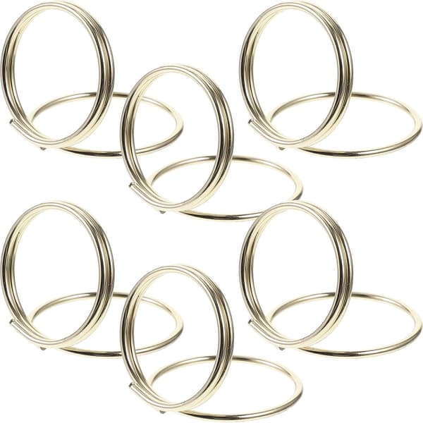 6 st. mini-notställ i metall, guldfärgad dubbellagers rund ring för bordsnummer