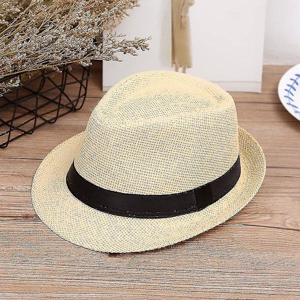 Halm Panama Hat Solstrandhat Bredbremmet Halm Rullet Hat Upf 50+ Til Kvinder (shikai)-yuhao