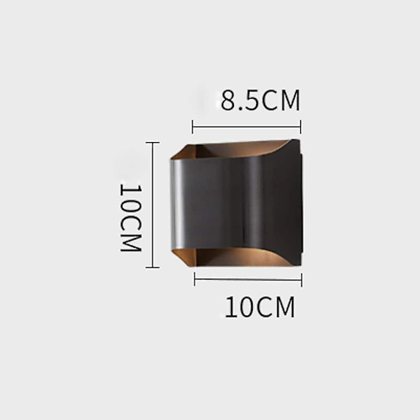 LED Vegglampe Svart Enkelt Design Opp Ned 3w Vegglamper