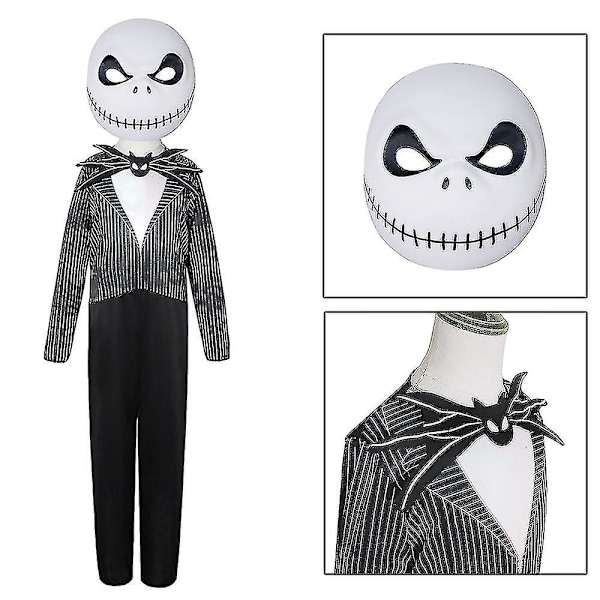 Skellington Børnejumpsuit Drenge Fancy Up Performance Kostume 8-10 Years