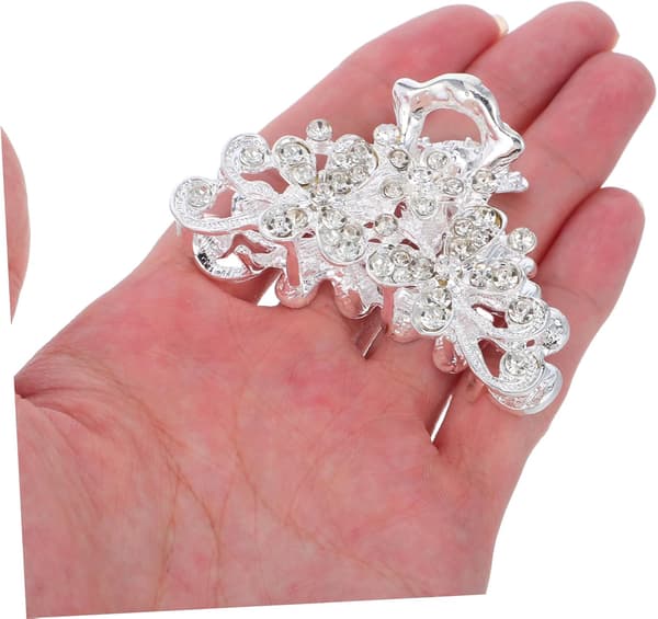 Glitrende Rhinestone Hårklemme: Mini Glitter Hårklemme - Elegante Blomsterformede Tilbehør