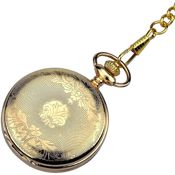 Mænds Ur Skelet Mekanisk Kobber Gusset Guld Dobbelt Låg Retro