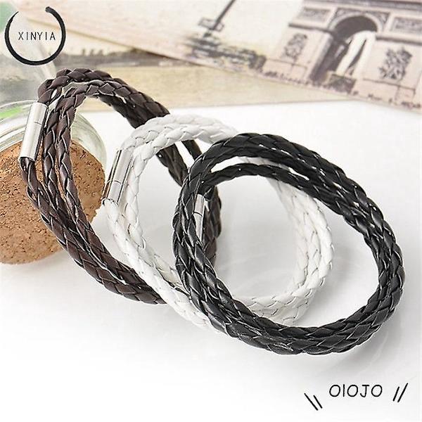 Mode Kvinder Mænd Læder Flettet Manschet Armbånd Unisex Armbånd