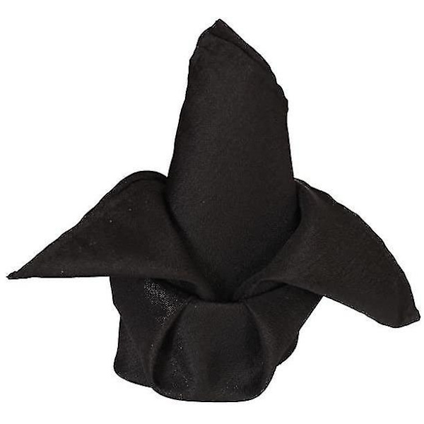 Firkantede Høj kvalitet Polyester Servietter, Dobbeltfoldet, Kant Servietter Black