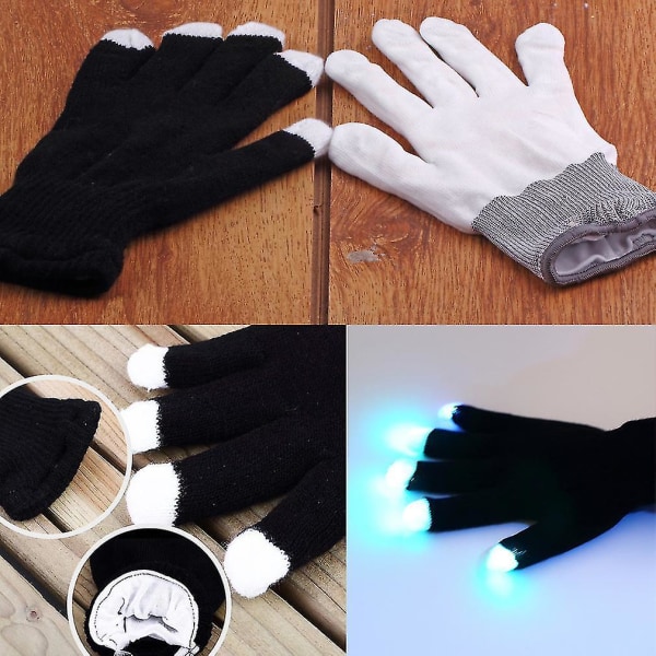 7-Modes LED Handsker Rave Lys Blinkende Finger Glød