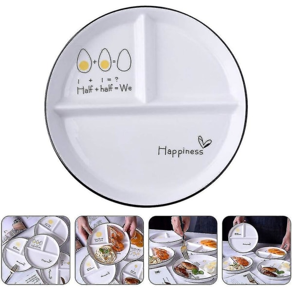 Divided Plates Kids Dinner Lunch Plates Ceramic Divided Dishes Dinner Dessert Plates Snack Serving Tray For Christmas Party House Supplies Children-yu