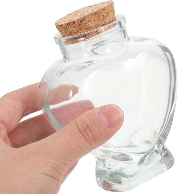 4st Glas önskeflaskor Hjärtformade Dekorativa Flaskor 160ml Glas