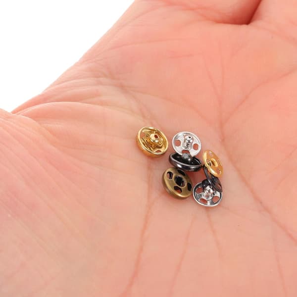 100 sett 6 mm mini kobber trykknapper for klær, sy på metall trykknapper