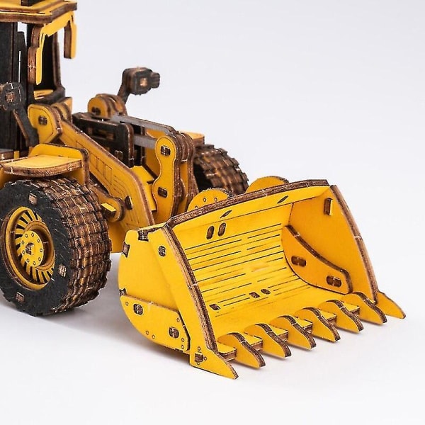 3d trä pussel bulldozer tekniska fordon byggstenar set