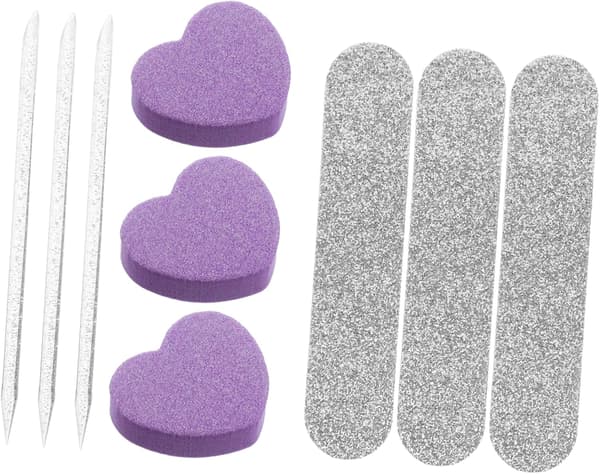 10 sæt Manicure Kit Negleplejeværktøjssæt Fingernegle Tånegle Formningsfile Buffer til Hjemmerejser