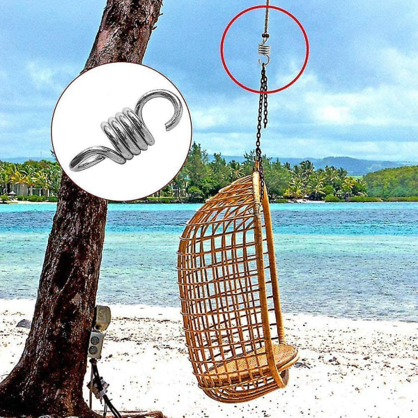 2 st Hammockfjädrar Galvaniserad Stål Upphängningskrok