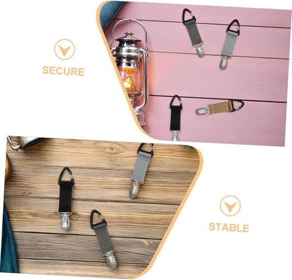 8 STK Elastiske Hatteklips for Reise Flerfarget Justerbar Ryggsekk Hatteholder