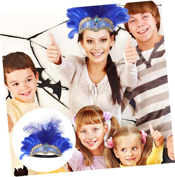 Gotisk karnevalshodeplagg for kvinner Cosplay hodeplagg Flapper-tilbehør til Halloween og teselskaper