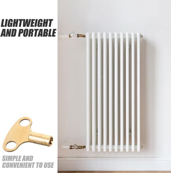 2 stk. radiatorudluftningsnøgle kobber VVS-udluftningsventilnøgle til radiator køleplade tilbehør