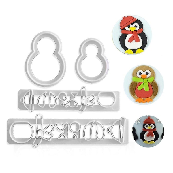 4pcs Cute Cookies Cake Cutter Fondant Chocolate Mold