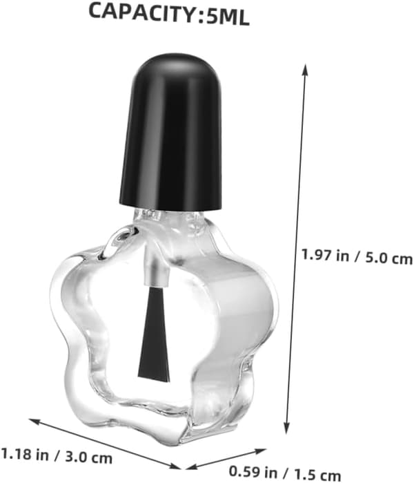 20 st 5 ml stjärnformade nagellacksflaskor i glas Lätta påfyllningsbara spillsäkra behållare