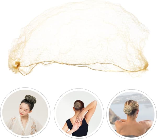 60 stk. Hårkrøller Nettingposer Usynlige Mesh-boller for Ballett Dans Jenter Kvinner Tilbehør Styling Hårnett