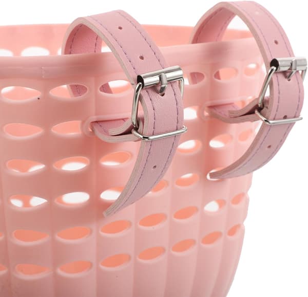 2 st cykelkorgar fram för styre bärbar rosa plastcykelkorg