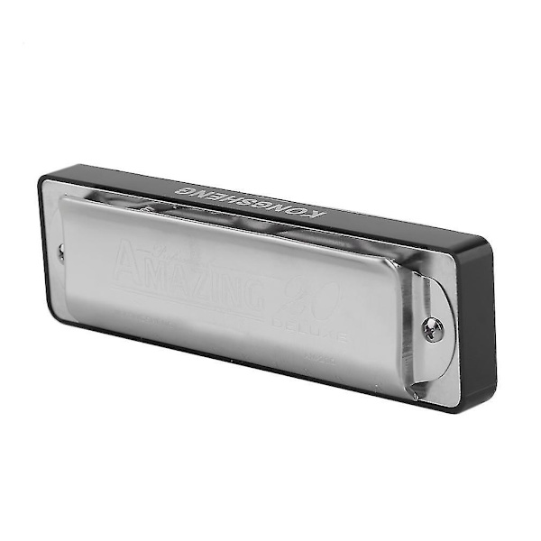 10-reikäinen 20 Harmonica Blues Deluxe C Harmonica Musta