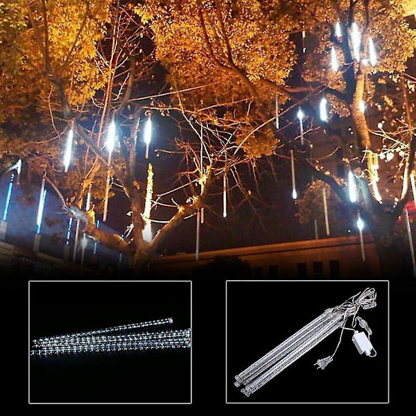 Meteorskurre Regn 8 Rør 30cm LED Lysstreng Julelys