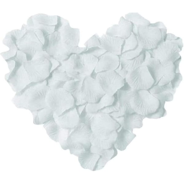 1000 stk Silke Kunstige Roseblader Til Bryllup Blomsterfest Romantisk Natt Hvit Bd-yuhao