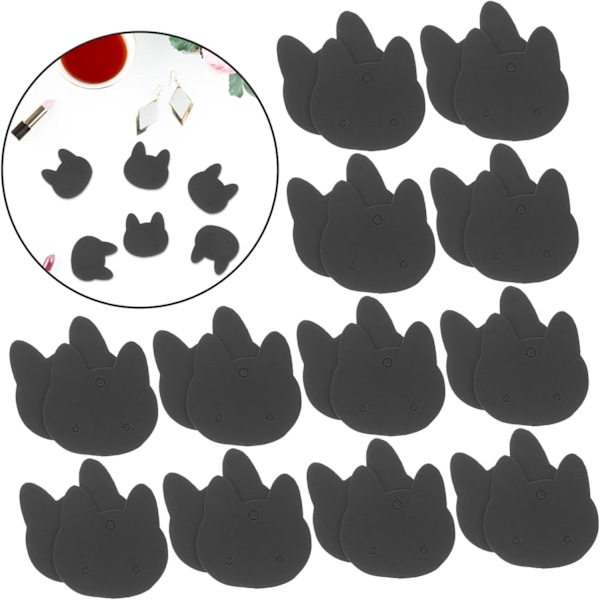 100 st Örhängeskort i papper Kattdesign Kraftkort för smyckesvisning och förpackning