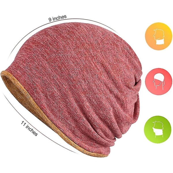 Hatt for menn og kvinner i bomull, avslappet beanie, myk og lett løpehatt, kort hatt for voksne, kjemisk hatt, avslappet hatt Red*red
