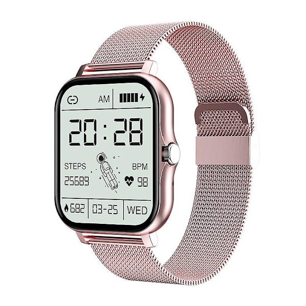 Sport Stegräknare Hjärtfrekvens Blodtryck Blodsocker Sömn Hälsa Övervakning Väckarklocka Y13 Smartwatch Y13 pink steel belt