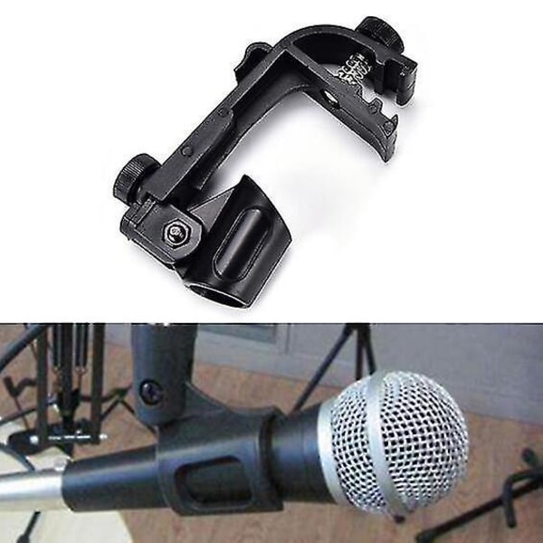 Trommemikrofonklemmer Monteringsverktøysett Klemmeholder Snare Groove Gear (2stk, svart)