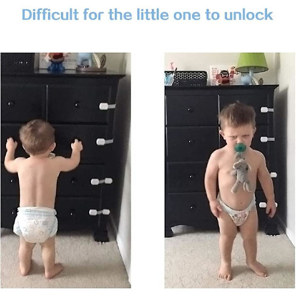 Barnebeskyttelseslåser, Tinabless Baby Safety Locks med Justerbar Stropp, 3m Lim og Låsesystem