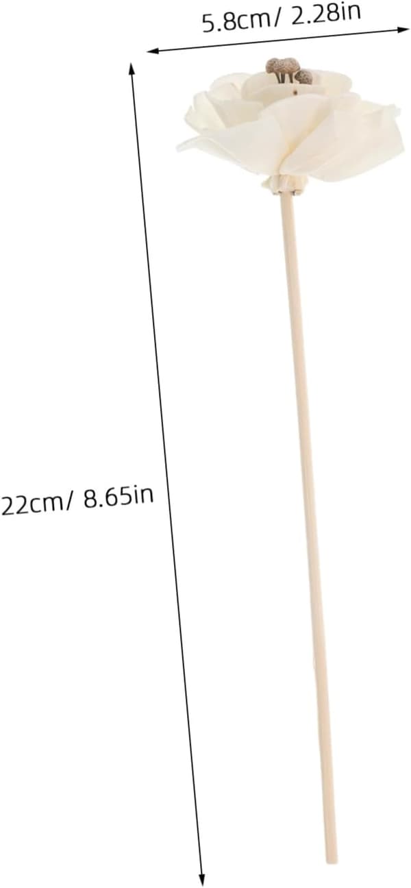 5 stk. naturtro peonblomstformede diffuserpinner for hjemmekontor, erstatningsoljepinner