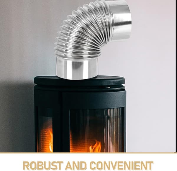 Ventilationsrør i rustfrit stål, bærbart, letvægts, sølv skorstensudstødningsrør til hjemmeopvarmning
