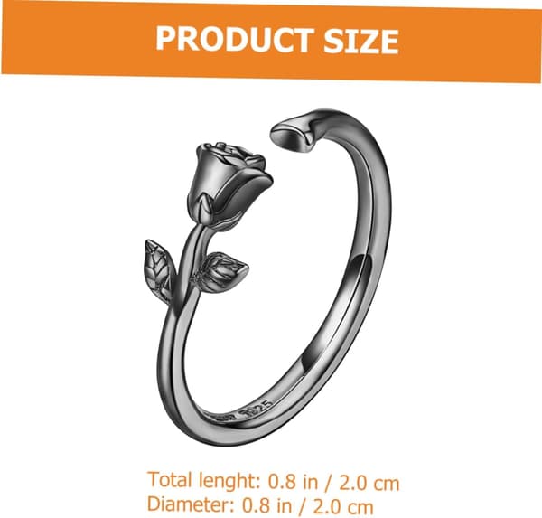 Vintage Stil Sølv Blomsterring Dame Fingerring Elegant til Anledninger