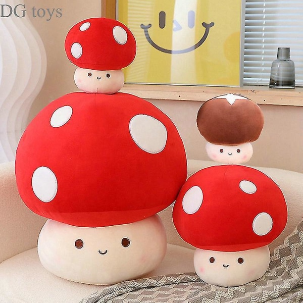 Fylld Röd Stor Parasoll Plyschsoffa Dekoration Växt Plyschleksak Torkad Shiitake Kasta För Barn About 30cm red