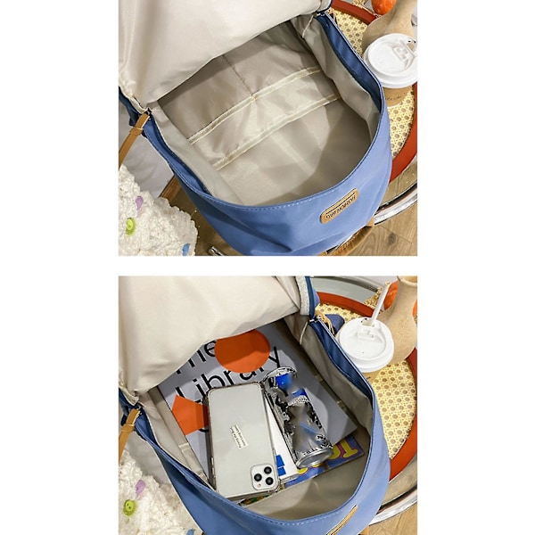 Ryggsäck för kvinnor i nylon, stor kapacitet, dagryggsäck, reseväska, skolväska för tonåringar och flickor Purple
