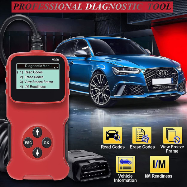 Trådbunden OBD2-skanner för bil, Plug and Play-felsökare