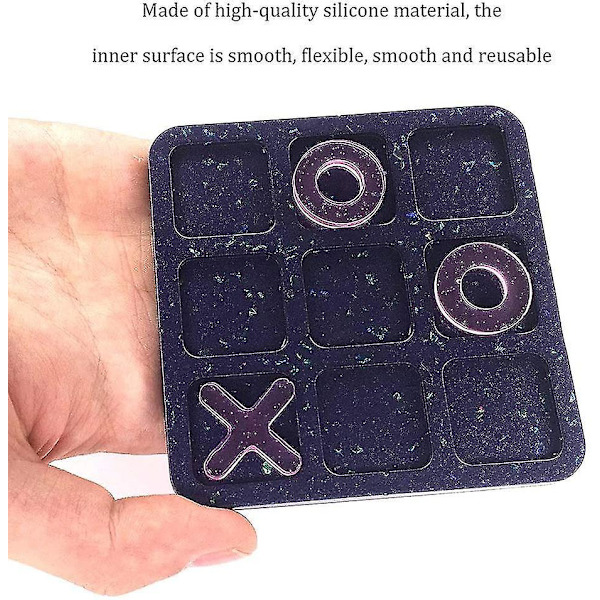 Silikon Tic Tac Toe Form DIY Harts Resinbrädspelet Kit